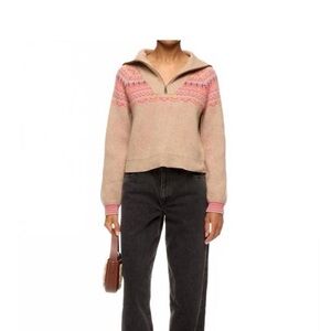 MARINE LAYER archive Whitney quarter zip sweater in camel